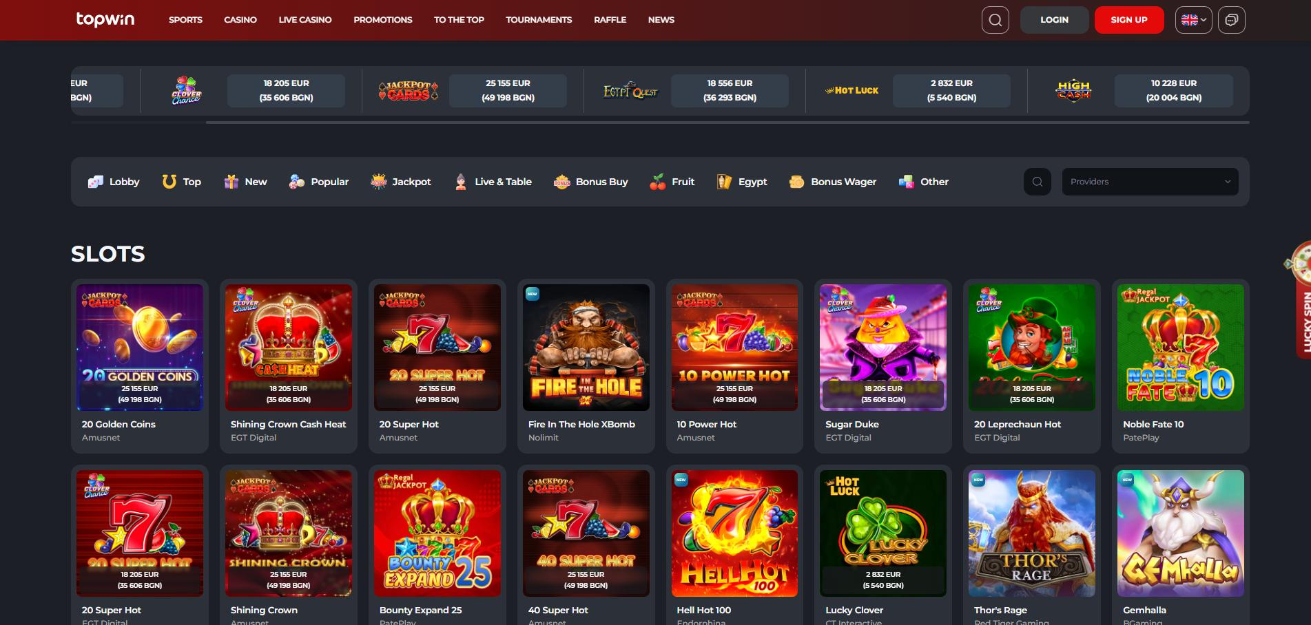 Topwin Casino screenshot 2